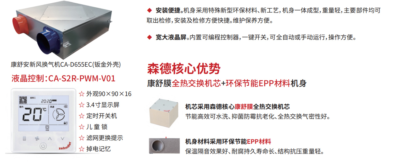 新风换气机 CA-D6 EC直流变频电机系列